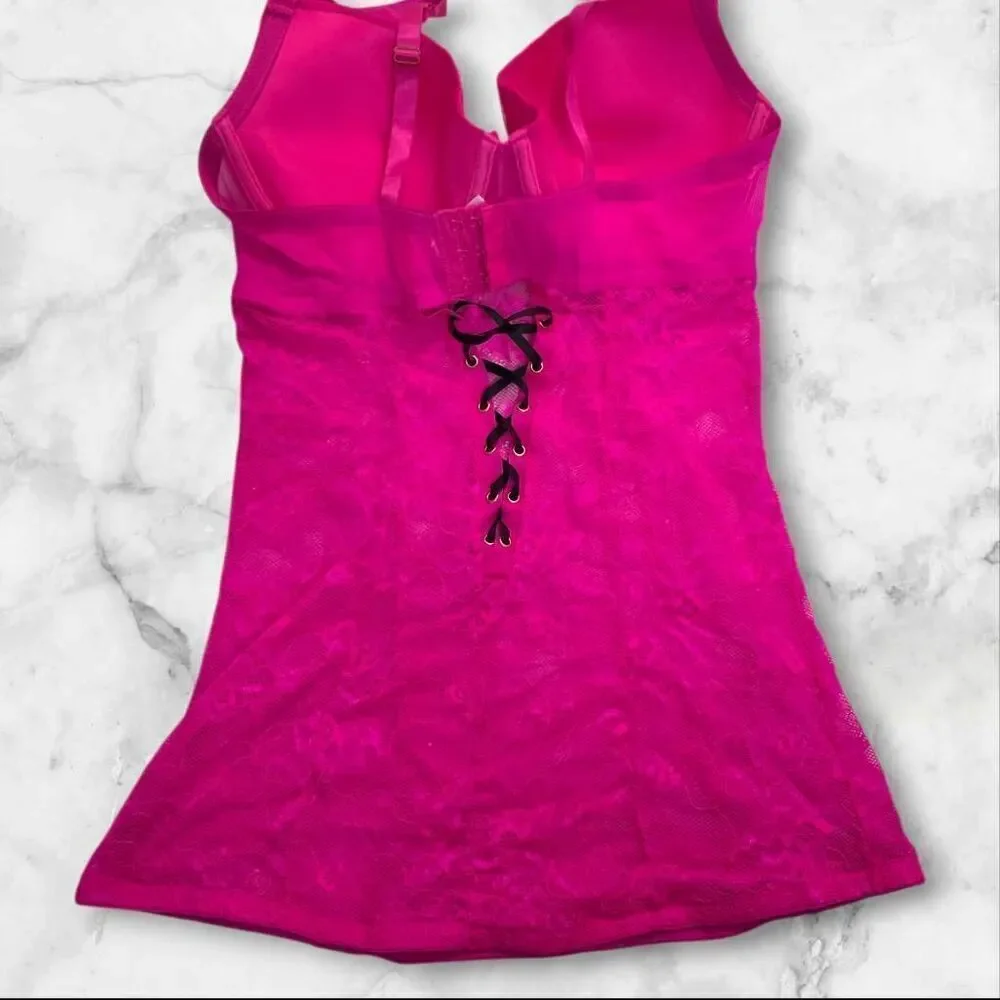 Pink Lingerie Lace Pushup Top Size 2XL